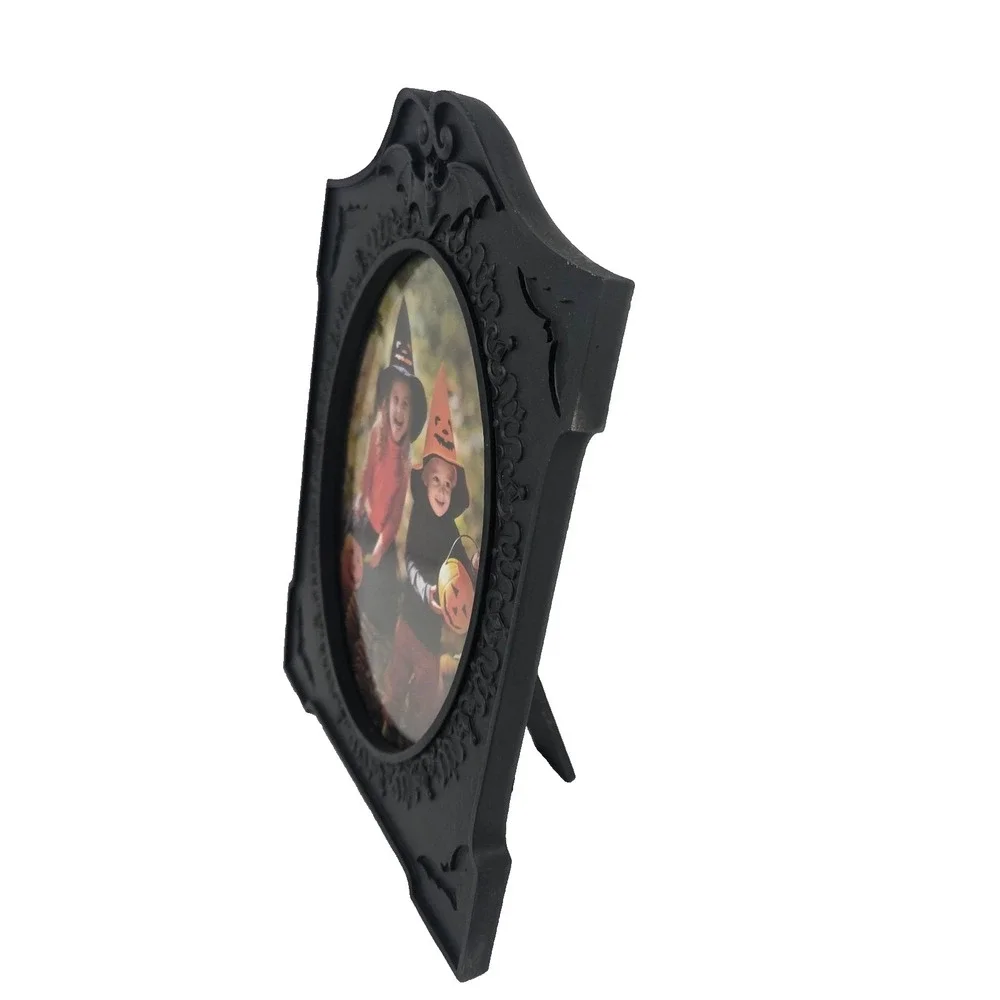 Isaac Jacobs Picture Frame Adults 4x6 Black New Gothic Bat Skull Halloween Decor